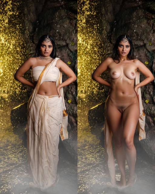 Ananya Nagalla white blouse hot saree removed naked wet body bold pose